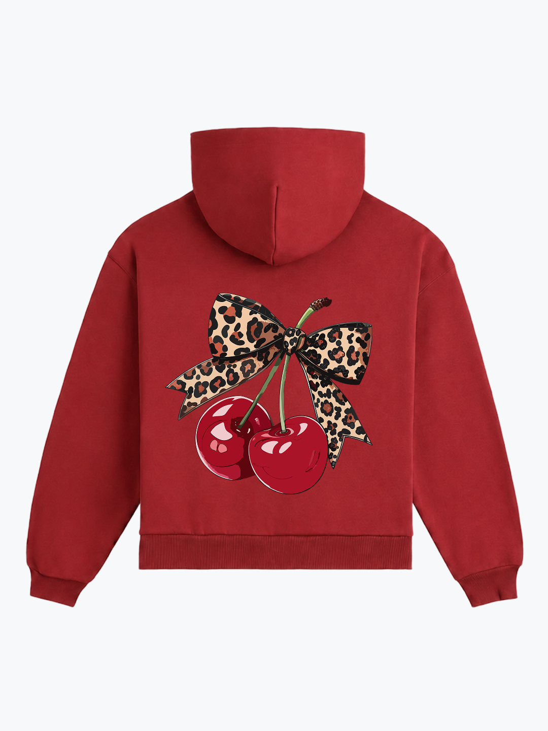 "TIED CHERRIES" OVERSIZED HOODIE - RED
