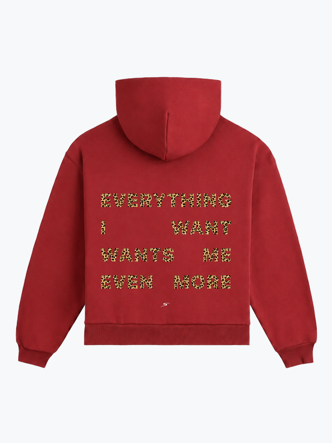 "MUTUAL DESIRE" OVERSIZED LEOPARD HOODIE - RED