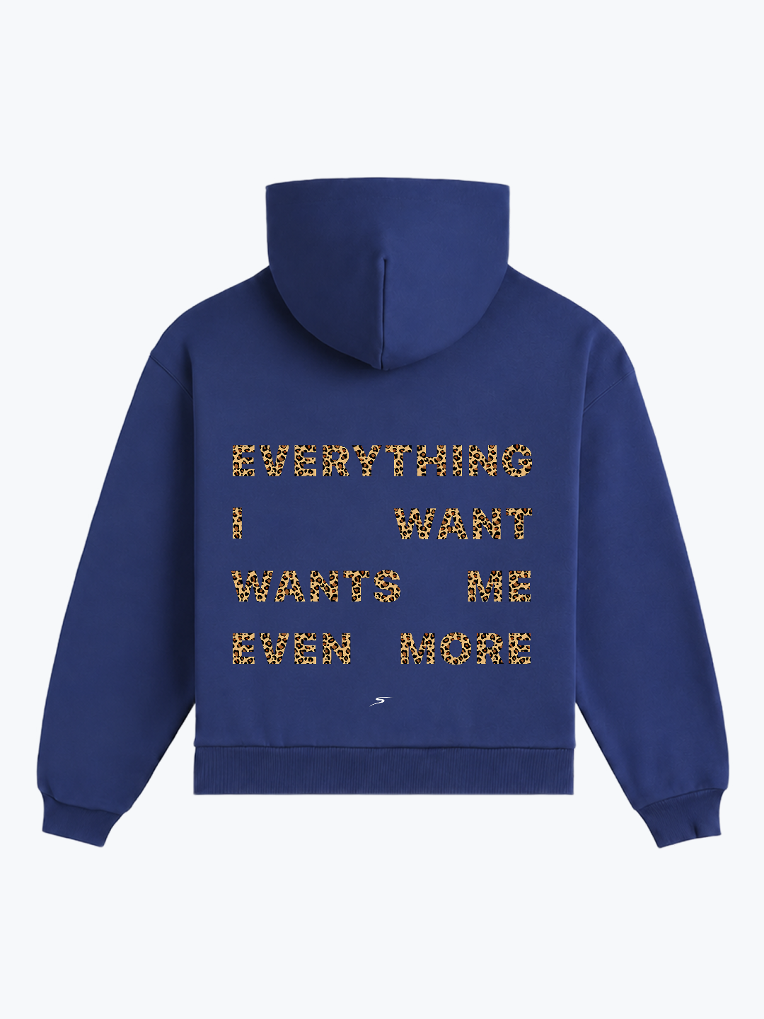 "MUTUAL DESIRE" OVERSIZED LEOPARD HOODIE - NAVY