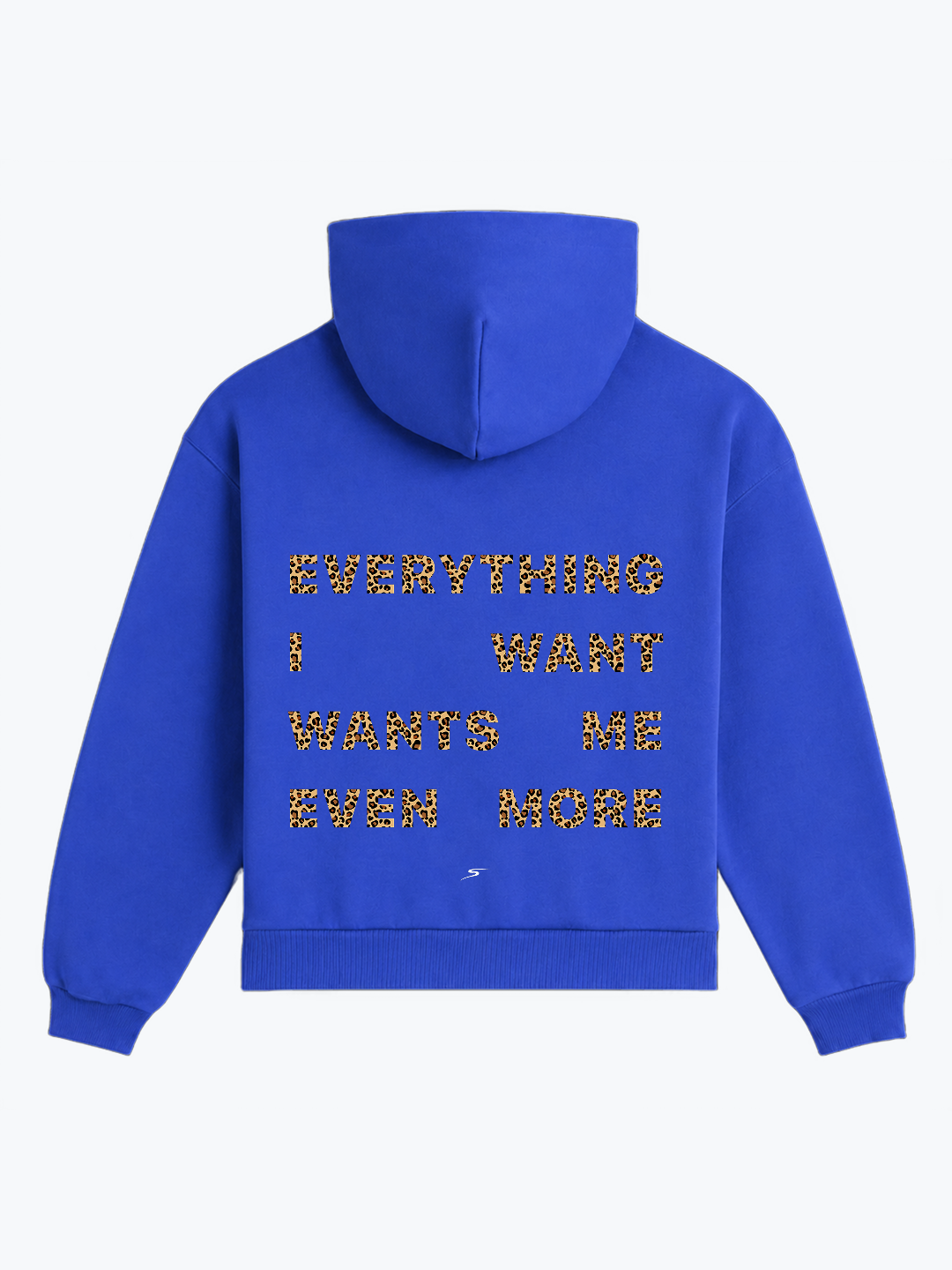 "MUTUAL DESIRE" OVERSIZED LEOPARD HOODIE - BLUE