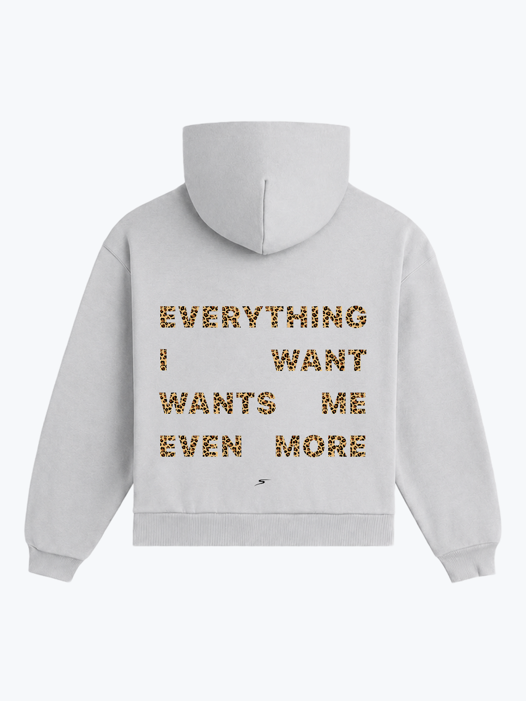 "MUTUAL DESIRE" OVERSIZED LEOPARD HOODIE - GREY