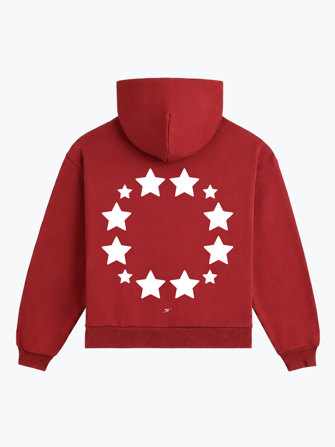 "REVOLVING STARS" OVERSIZED HOODIE - RED
