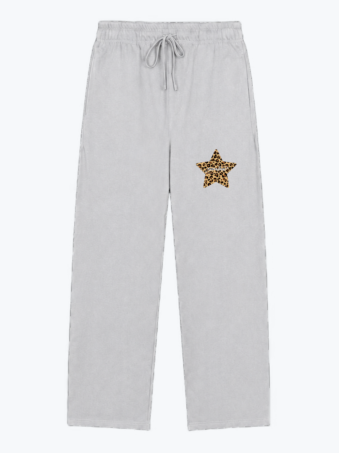 "ESSENTIAL" HEAVYWEIGHT LEOPARD SWEATPANTS - GREY