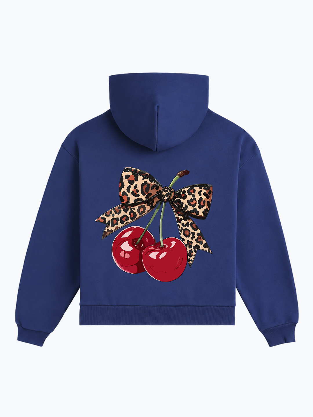 "TIED CHERRIES" OVERSIZED HOODIE - NAVY