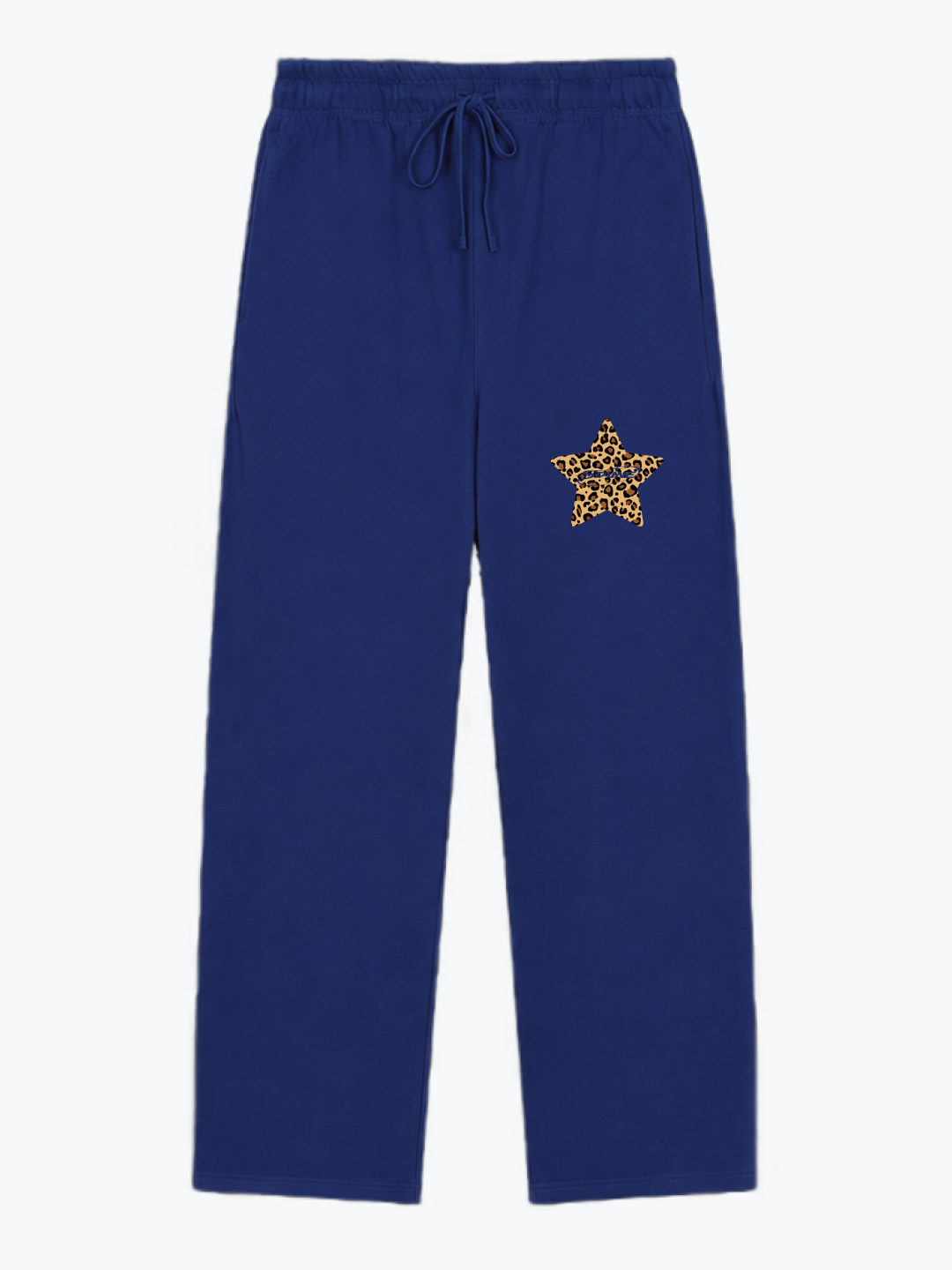 "ESSENTIAL" HEAVYWEIGHT LEOPARD SWEATPANTS - NAVY