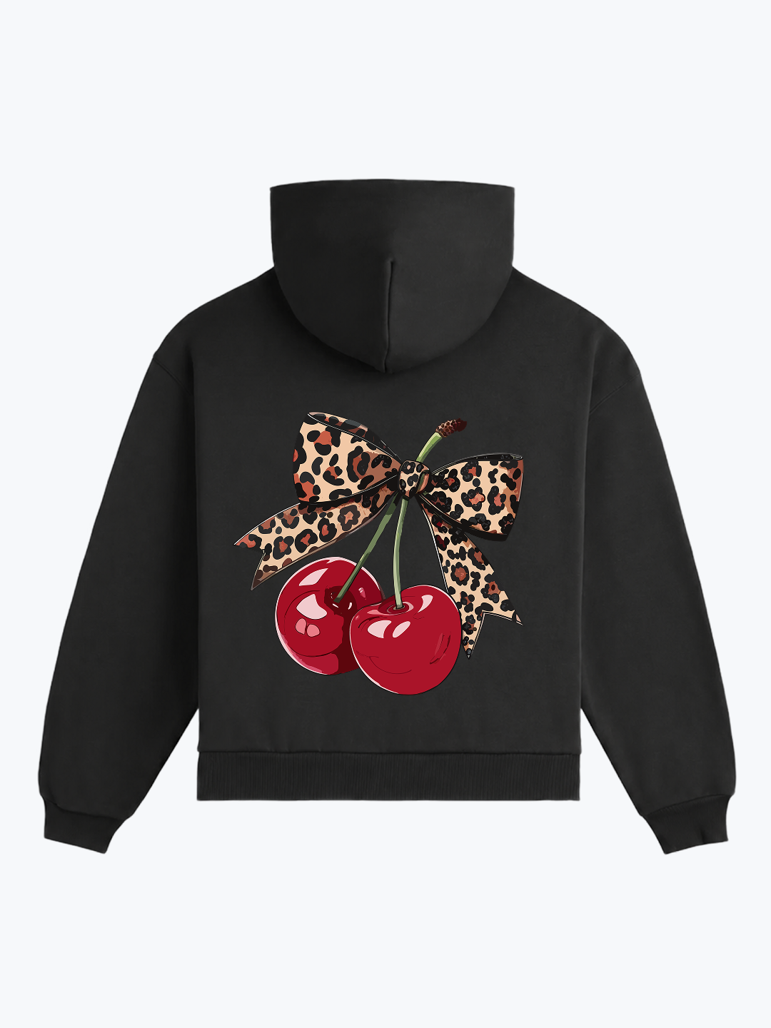 "TIED CHERRIES" OVERSIZED HOODIE - BLACK