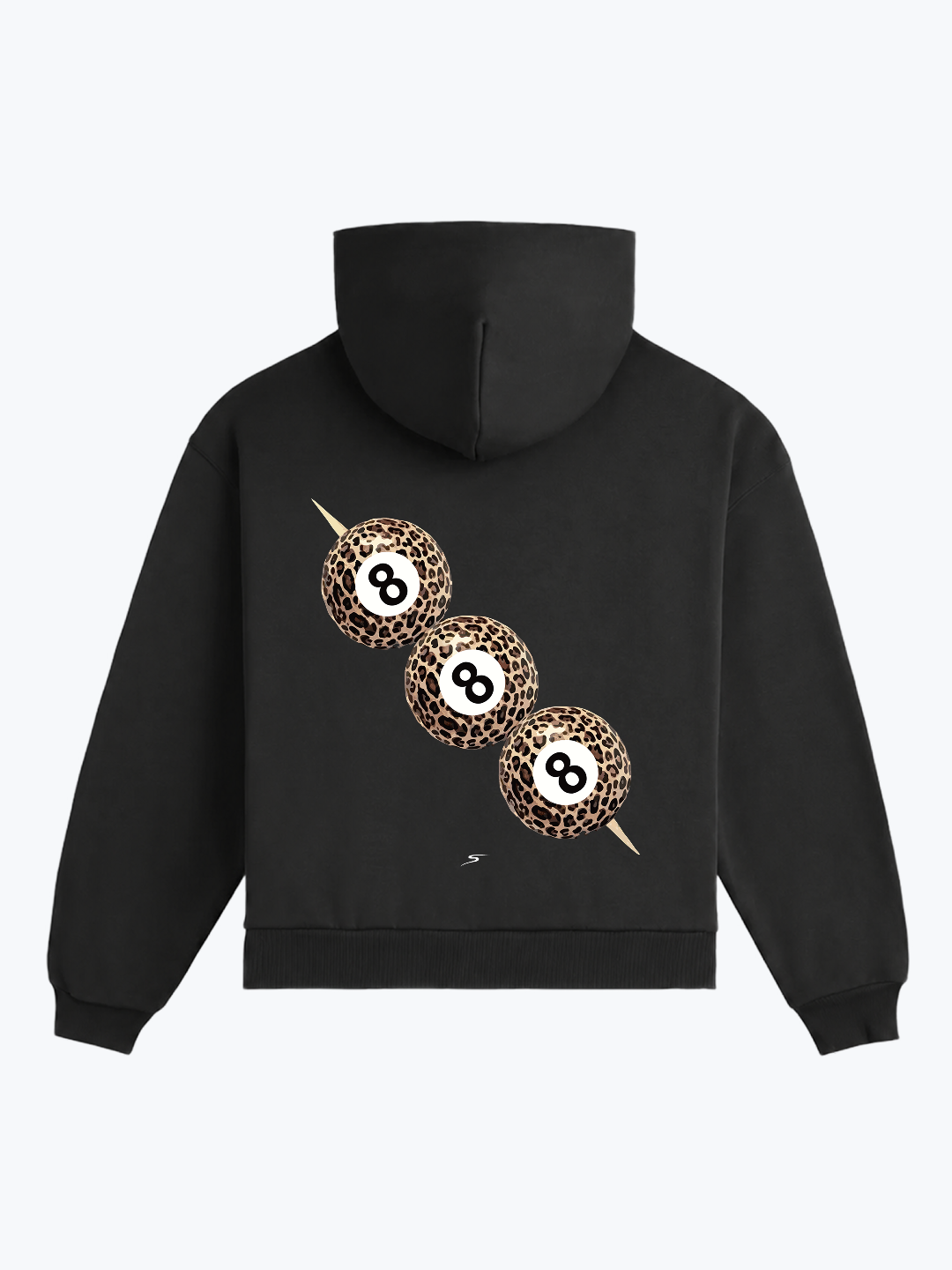 "8 STACK" OVERSIZED HOODIE - BLACK
