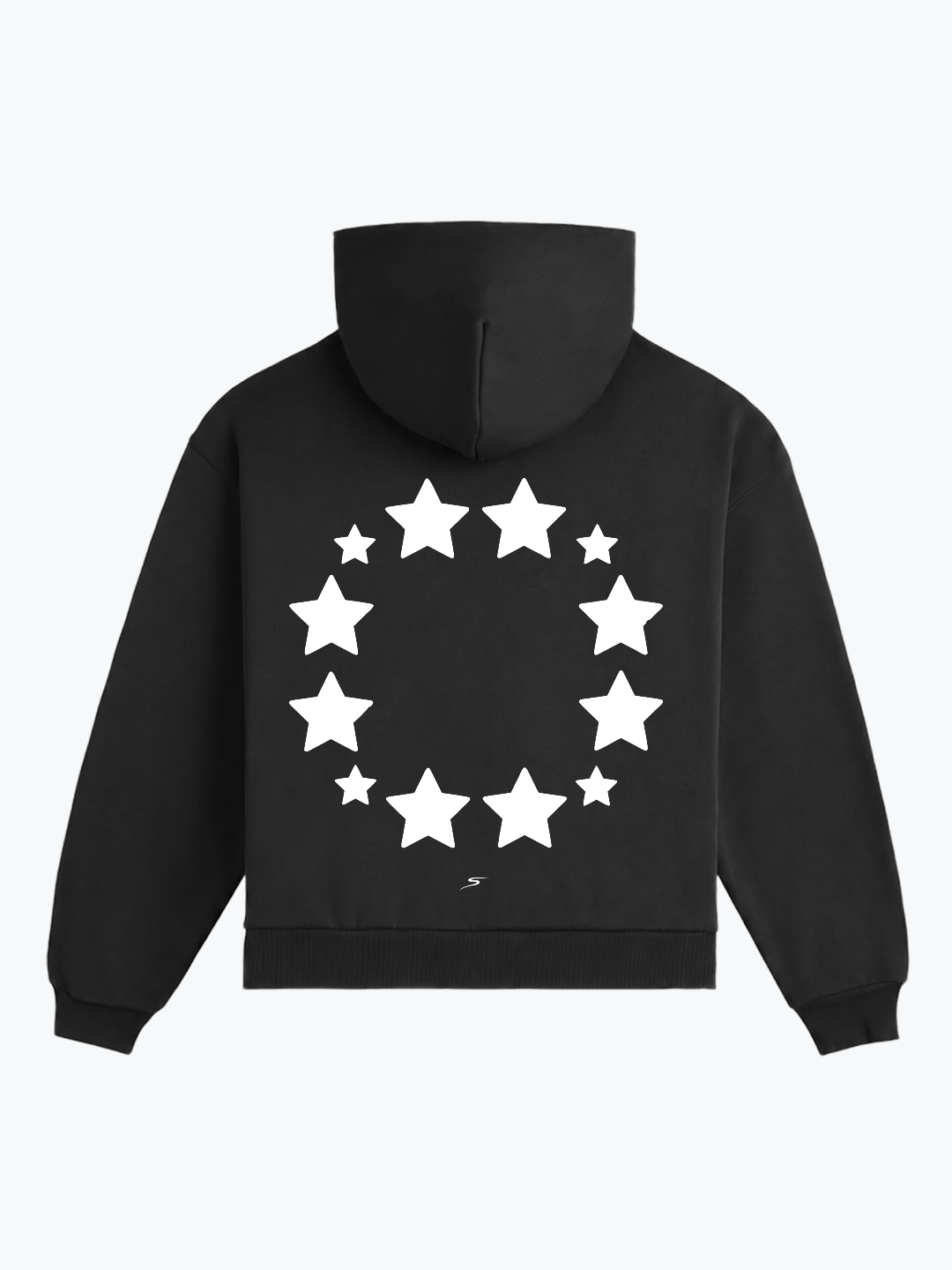 "REVOLVING STARS" OVERSIZED HOODIE - BLACK