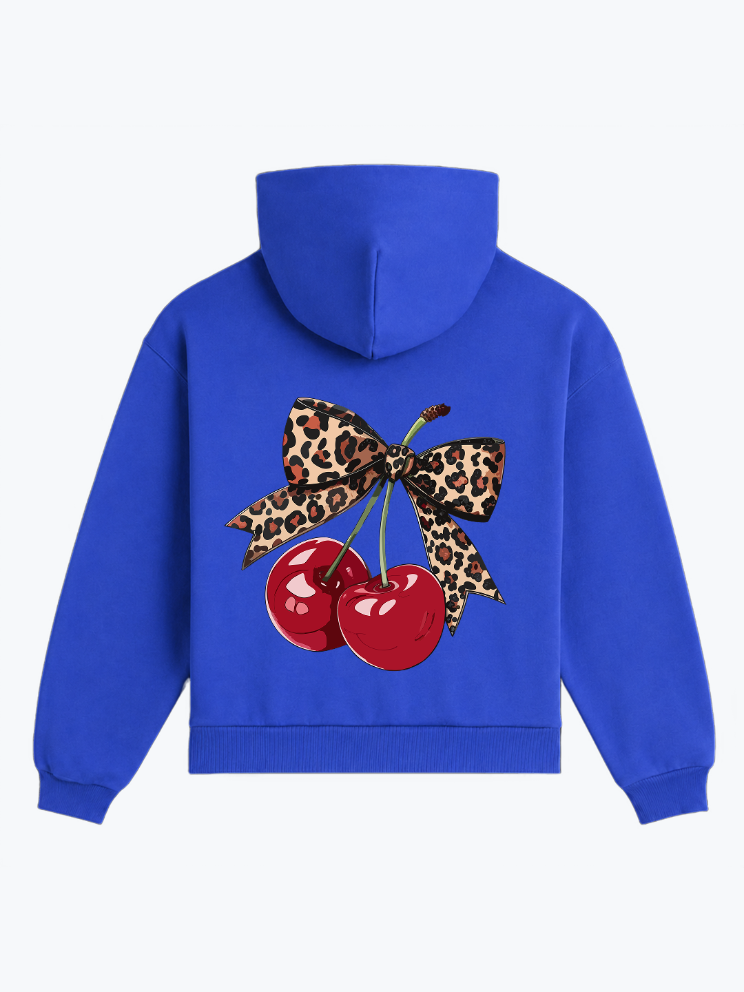 "TIED CHERRIES" OVERSIZED HOODIE - BLUE
