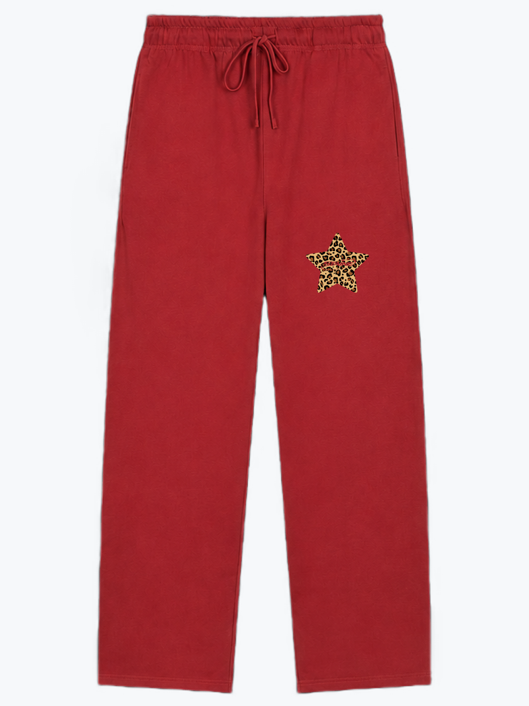 "ESSENTIAL" HEAVYWEIGHT LEOPARD SWEATPANTS - RED