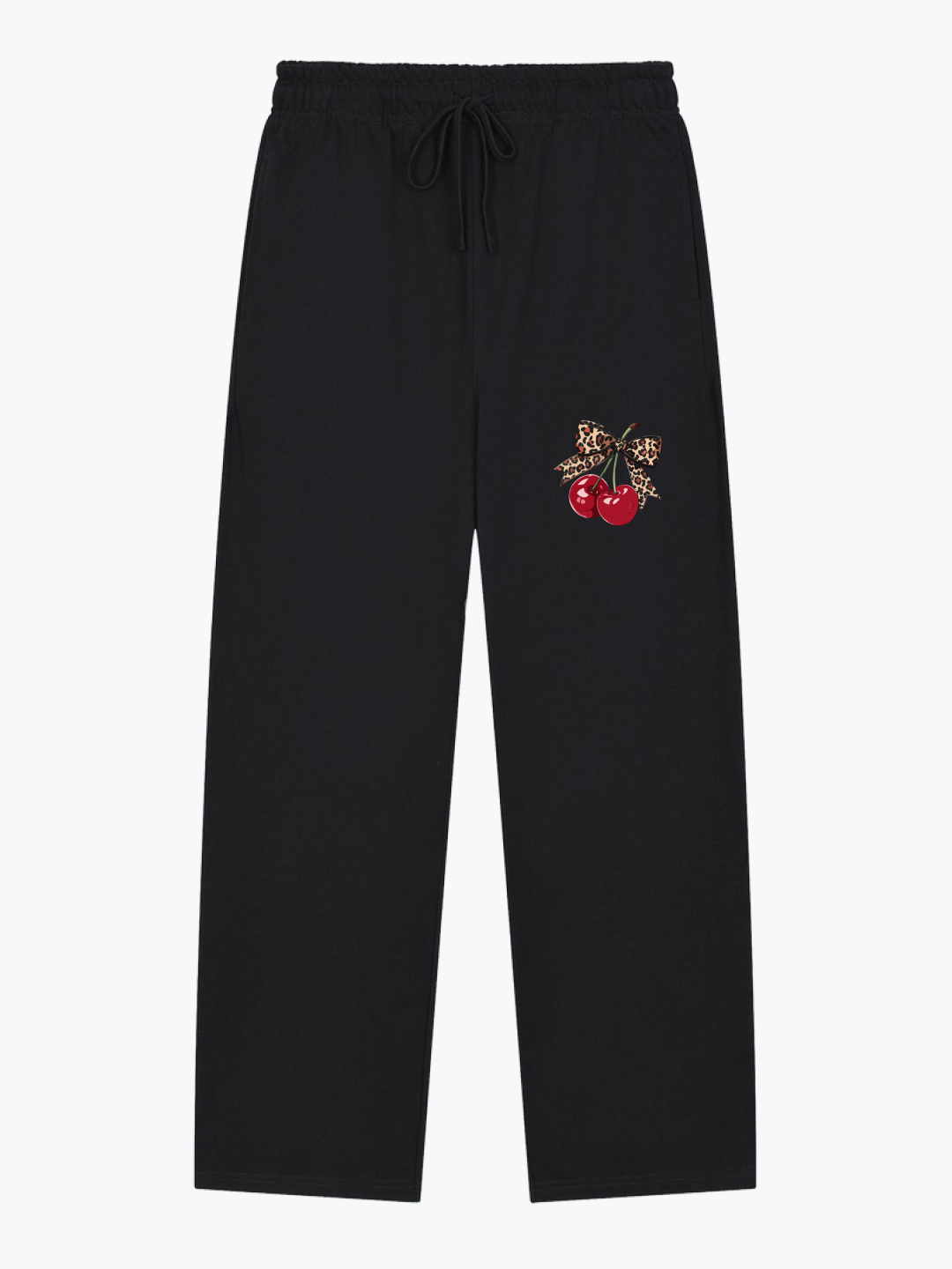 "CHERRY" HEAVYWEIGHT SWEATPANTS - BLACK