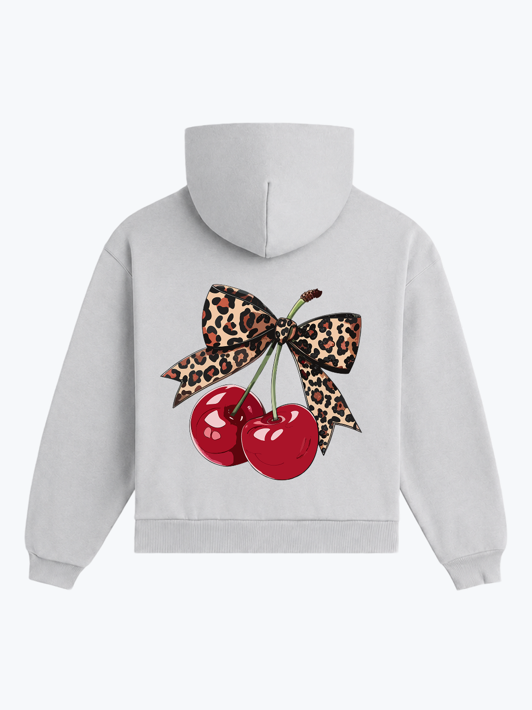 "TIED CHERRIES" OVERSIZED HOODIE - GREY