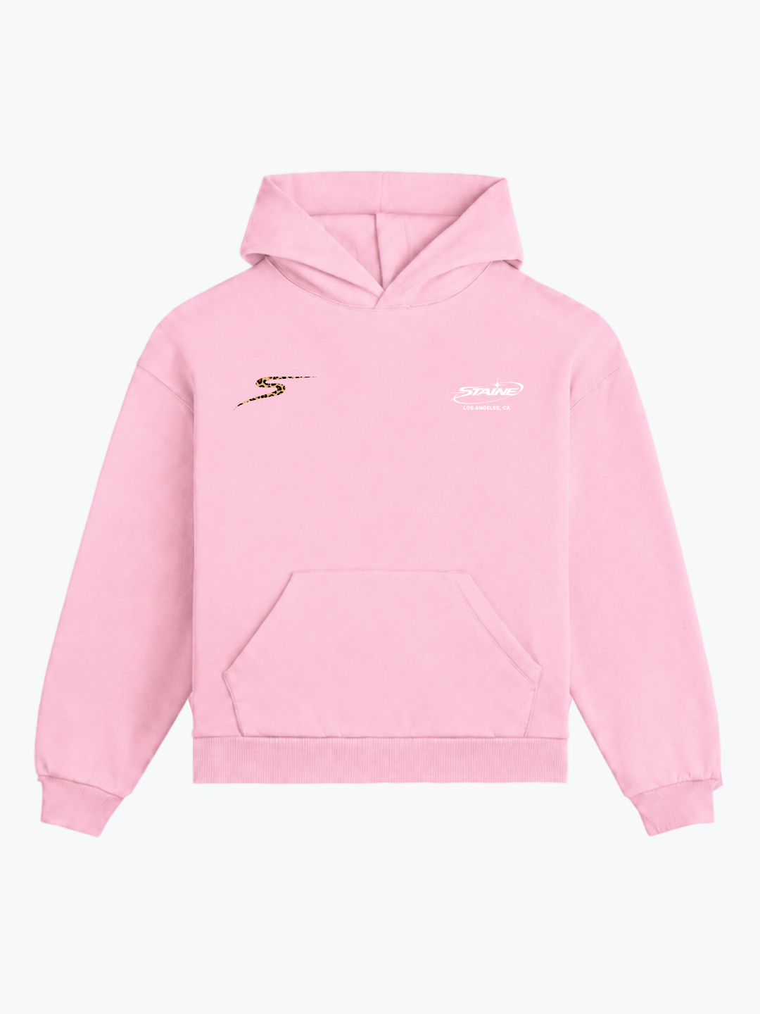 "LA" OVERSIZED LEOPARD HOODIE - PINK