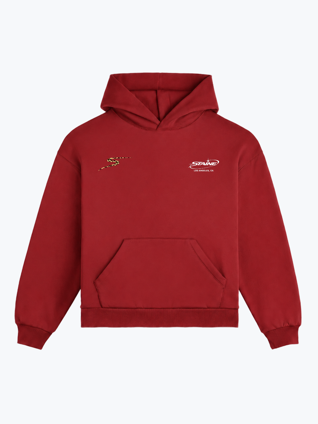 "LA" OVERSIZED LEOPARD HOODIE - RED